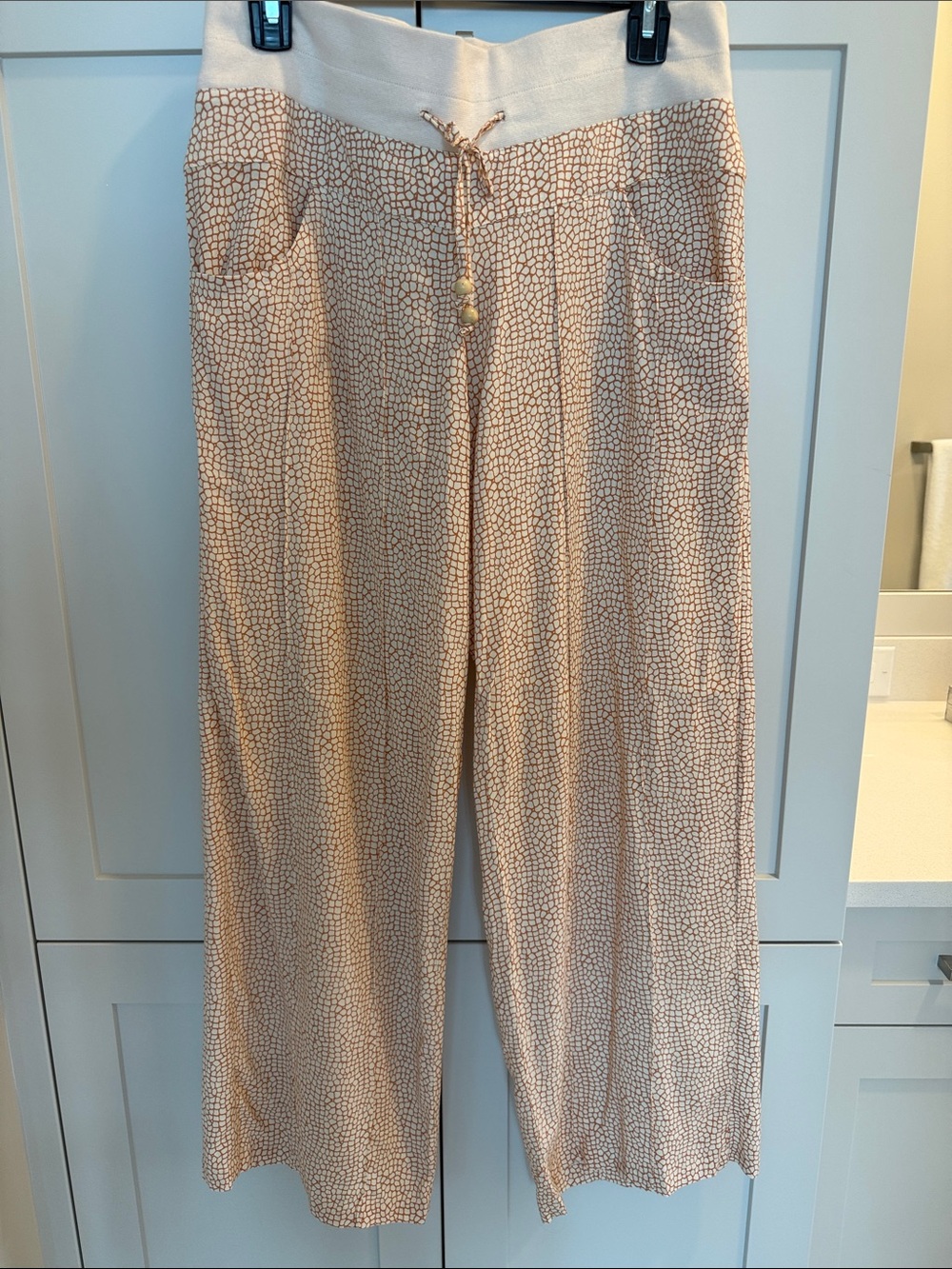 Khush Beige Patterned Wide-Leg Pants